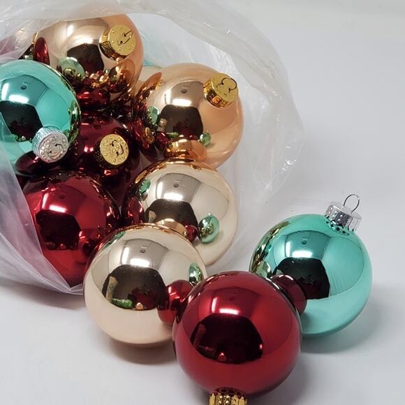 Colorful Christmas Ornaments Glass G&b Lot of 18 Excellent condition - Picture 2 of 8